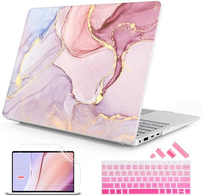 Mektron Case for 13.8" Microsoft Surface Laptop 8/7 (2026/2024) Surface Laptop 13.8 Inch Cover Fits Model 2036, Keyboard Cover +Screen Protector +Dust Plugs, Pink Marble - color: Pink Marble