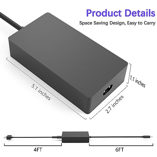 199W 15.35V 12.96A AC Adapter Charger Compatible with Microsoft Surface Docking Station 2, Model 1931 1917 Microsoft Surface Dock 2 Power Supply Cord