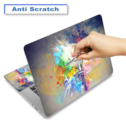 Laptop Decal Sticker Skin Cover, 11.6”12" 13" 13.3" 14" 15" 15.4" 15.6" Universal Laptop Netbook Vinyl Skin Sticker Cover Art Notebook Reusable Protector (2 Wrist Pad Included), Colorful Bulbs - color: Colorful bulbs