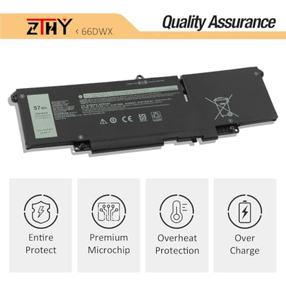 66DWX WW8N8 Laptop Battery for Dell Latitude 7640 7650 7440 7450 7340 7350 | P126F P126F001 P175G P175G001 P176G P176G001 P178G001 P179G P179G001 86D0Y FH97R 0HYH8 0CTJJ6 76KVG 599M7 11.4V 57Wh 3-Cell - size: 10.43*3.19*0.24inch 66DWX