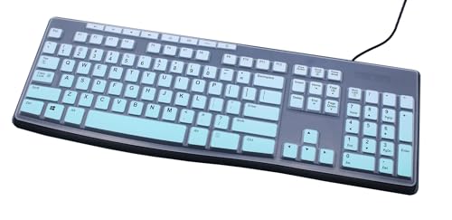 Ultra Thin Desktop PC Silicone Keyboard Cover Skin Protector Compatible for Logitech MK295 MK275 MK270 Wireless Keyboard, Logitech K200 K260 K270 MK200 MK260 Keyboard (Gradient Mint) - color: Gradient Mint