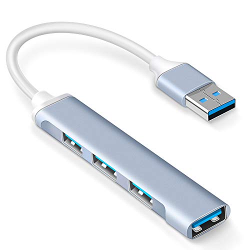 4-Port USB Hub Port Splitter: USB Port Expander | USB 3.0 Hub USB Dongle Multiport for Office Laptop PC Dell HP - Aluminum Alloy