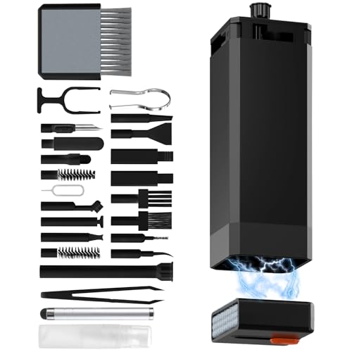 32-in-1 Keyboard Cleaning Kit iPhone Charging Port Speaker Cleaner | Multifunction Clean Tools for Airpods iPad MacBook Keyboard Earbuds Camera Computer Laptop Screen Electronics (Black) - color: Black