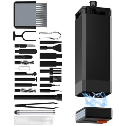 32-in-1 Keyboard Cleaning Kit iPhone Charging Port Speaker Cleaner | Multifunction Clean Tools for Airpods iPad MacBook Keyboard Earbuds Camera Computer Laptop Screen Electronics (Black) - color: Black