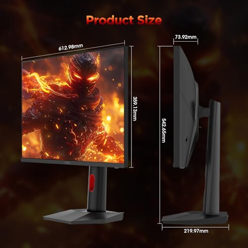 KOORUI 27 inch Mini-LED IPS Gaming Monitor, 200Hz 1ms, QHD 1440P HDR1000 | 97% DCI-P3, Adaptive Sync, PiP/PBP, Swivel/Pivot/Height Adjustable, HDMI and DisplayPort, Premium Gaming, Content Creation - size: 27"/QHD/200Hz