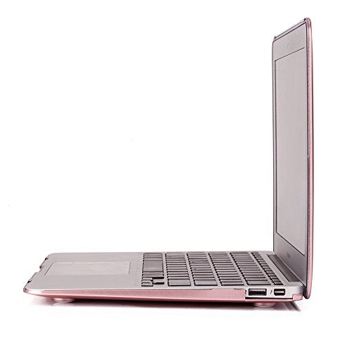 RUBAN Case Compatible with MacBook Air 13 Inch (Models: A1369 & A1466, Older Version 2010-2017 Release), Slim Snap On Hard Shell Protective Cover and Keyboard Cover, Rose Gold - color: Rose Gold