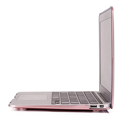 RUBAN Case Compatible with MacBook Air 13 Inch (Models: A1369 & A1466, Older Version 2010-2017 Release), Slim Snap On Hard Shell Protective Cover and Keyboard Cover, Rose Gold - color: Rose Gold