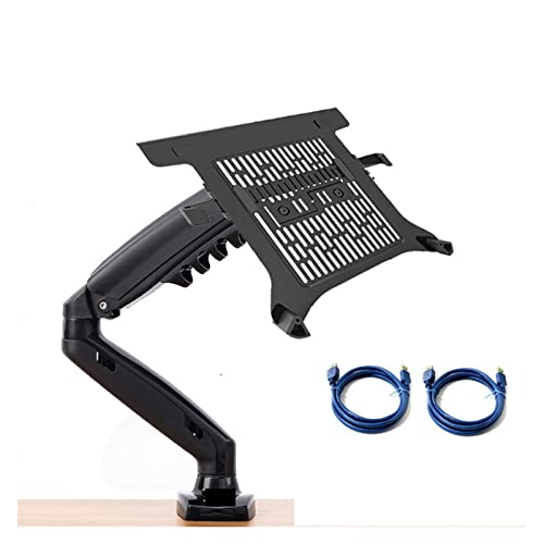 F80 + FP-2 Full Motion 360 Rotate Pivot 2-9kg Gas Spring Arm 10"-17" Laptop Tray Desktop Stand Clamp 10-90mm (Color : Version 1 with usb3) (Version 1 with Usb3)