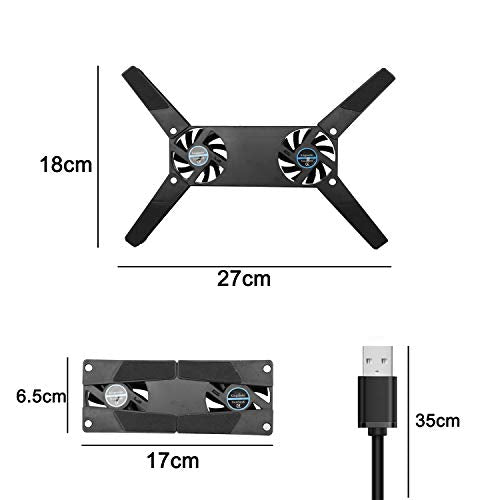 Laptop Cooling Pad Foldable for 10-15" PC Computer Notebook Laptop 2 Fans Cooler Pad | for 10-15" PC Computer Notebook Laptop 2 Fans Cooler Pad
