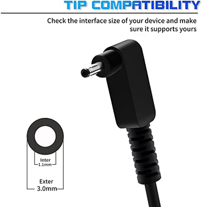 N15Q8 N15Q9 N16P1 N20C5 65W 19V 3.42A Charger Replacement for Acer Laptop AC Adapter A13-045N2A A11-065N1A Pa-1450-26 Aspire 1 5 R15 Slim A515-54 Chromebook C738T C740 Spin 1 5 Swift 3 Power Cord