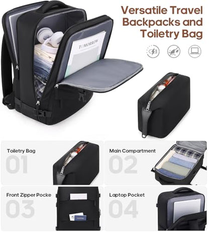 3 Piece Luggage Set, 20 Inch Carry On Luggage 22x14x9 Airline Approved, Hardside Suitcases with Wheels, Suitcase Set with YKK Zipper&TSA Lock, Travel Set - color: Black, size: 3 piece set (20inch)
