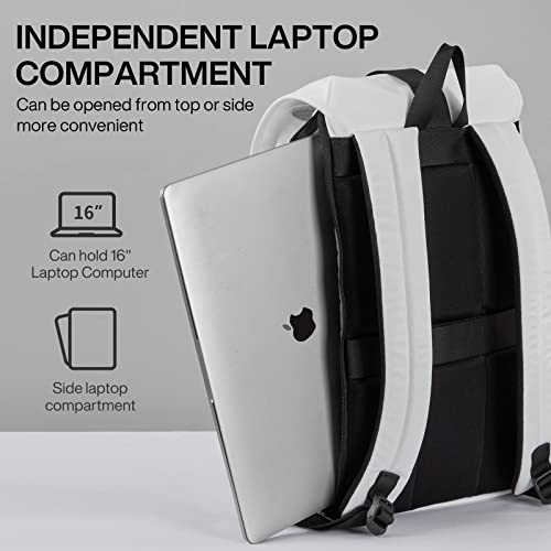 mixi Travel Laptop Backpack for Women & Men Carry On Backpack fits 16'' Laptop, Waterproof Lightweight Casual Hiking Weekender Bags Rucksack,17 Inch, Interstellar White | Carry On Backpack - color: Interstellar White