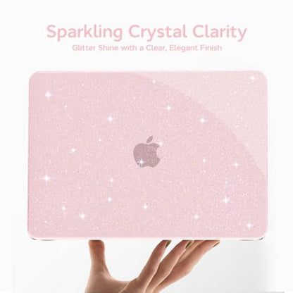 B BELK Glitter Case for MacBook Neo 13 inch 2026 Release Model A3404 | Clear Sparkly Scratch Resistant Protective Hard Shell for Mac Neo Case with Keyboard Cover & Screen Protector, Bling Pink - color: Glitter Blush