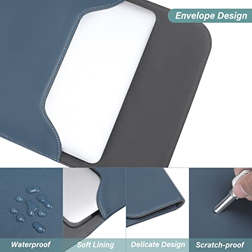 MOSISO Laptop Case 13.3 inch, 13-13.3 inch Laptop Sleeve Compatible with MacBook Neo 13 A18 Pro A3404 /Air 13/Pro 13/Pro 14 M5 M4 M3 M2 M1, Faux Suede Leather Case with Small Bag, Peacock Blue - color: Peacock Blue