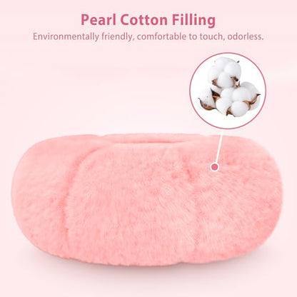CreaDream Pumpkin Tablet Pillow Stand, Adjustable Pillow Stand for Lap Bed | Detachable Snack Bowl, Fits 4.7"-13" Kindle, Tablets, iPad, Soft Plush Fabric, for Reading and Relaxation on Bed, Couch, Pink - color: Pink