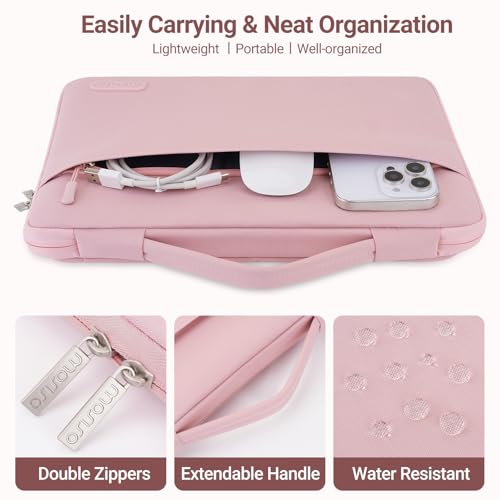 MOSISO Compatible with MacBook Air 13 inch Case M5 2026 M4 2025 M3 M2 2024-2022 A3449 A3240 A3113 A2681,Hard Shell&Sleeve Bag&Keyboard Skin&Webcam Cover&ScreenFilm for MacBook Air 13.6, Baby Pink - color: Baby Pink