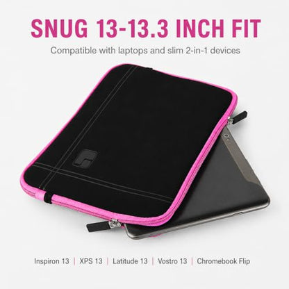 13 Inch Laptop Sleeve Neoprene Padded Case for Work and Commute - Pink - color: Pink