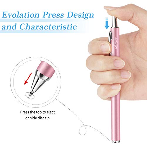Mixoo Retractable Stylus Pen for Touchscreen Switch 2, High Sensitivity Universal Stylus Pen for iPad iPhone Android Tablet Apple Kindle Chromebook Galaxy All Touch Screens (Rose Gold) - color: Rose Gold