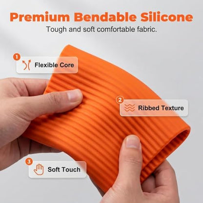 FAGOBYX Portable Flexible Silicone Aluminum Phone Holder,Bendable Foldable Design,Silicone Phone Stand with Aluminum,Flexible Foldable Phone Holder for Tablet Laptop Desk Travel Non-Slip(1-Pack)