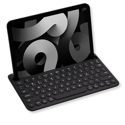 Macally Bluetooth Keyboard for Tablet | Wireless Keyboard for iPad mini/Air/Mini, iPhone (Multi-Device, Built-in Stand, Rechargeable) Easy to Use and Cute Portable - color: Black