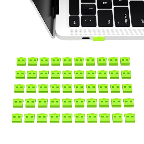 50PCS USB Port Dust Cover Type A Interface Anti Dust Protector Stopper Compatible with Table PC Notebook LaptopPort Protectors Anti-Dust Dirt for USB Female Ports (Green) - color: Green