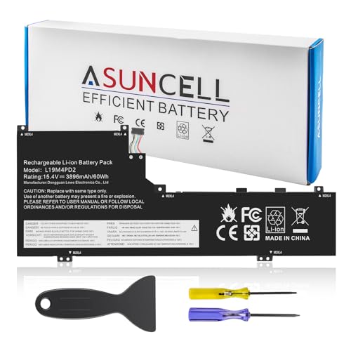 ASUNCELL L19L4PD2 Laptop Battery Compatible with Lenovo Ideapad Yoga S740-14IIL Series Notebook L19M4PD2 5B10W67424 5B10U97772 5B10U97773 5B10W67253 15.4V 62Wh 4080mAh 4-Cell - color: L19L4PD2