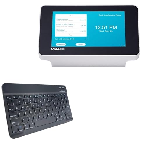 BoxWave Keyboard Compatible with Owl Labs Meeting HQ Device - SlimKeys Bluetooth Keyboard, Portable Thin with Chiclet-Style Keys - Jet Black