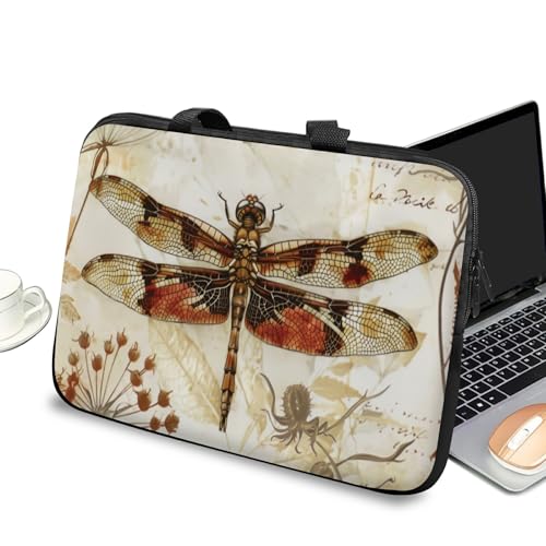 Universal Laptop Case Sleeve 10 inch with Handle and Zipper, Kids Tablet Carrying Case Messenger Bag Portable Tote Bag for 7-10 inch iPad/Notebook/eBook/Readers, Dragonfly - color: Dragonfly, size: 10 inch