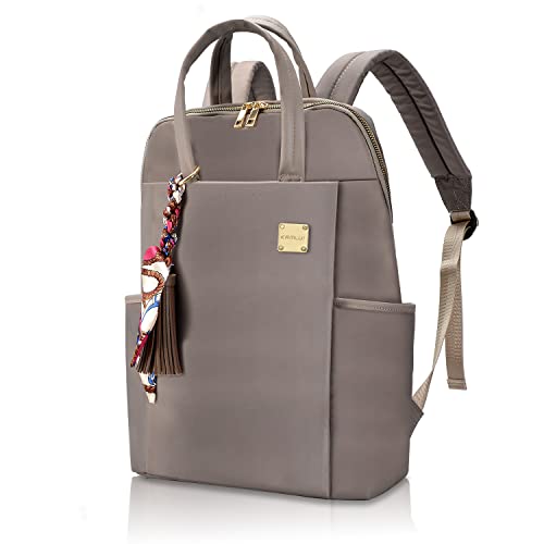 Kamlui Laptop Backpack for Women 15.6-inch Slim - Laptop Bag Computer Case Purse Travel Lightweight Medium Size Satchel Daypack 16-inch Water-resistant Business Comutter Fashion Stylish Nylon Khaki - color: Khaki239