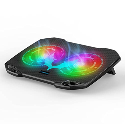 Laptop Cooling Pad, RGB Colorful Laptop Cooler 6 Quiet Fans & 2 Big Fans