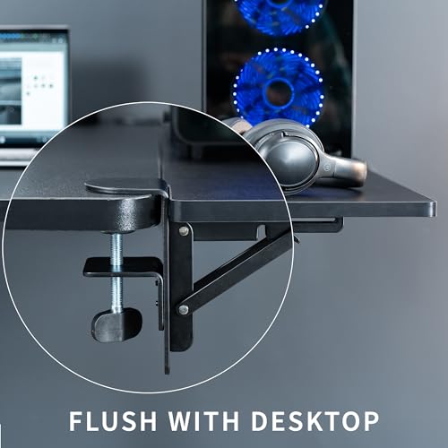 VIVO Black Clamp-on 30 x 12 in Desk Extender, DESK-EXT30 | Foldable, Wrist Support Arm Rest, Office Keyboard Tray, Side Table Extension Attachment - size: 30 x 12", style: Extender