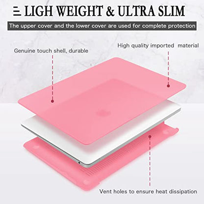 CISSOOK Compatible with MacBook Pro 14 inch Case 2026-2021, Hard Shell Case Keyboard Cover Screen Protector for MacBook Pro 14 M1 M2 M3 M4 M5 Chip, Matte Pink - color: Matte Pink
