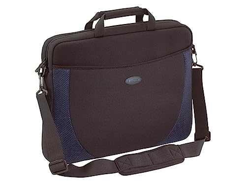 Targus Neoprene Slipcase Sleeve with Shoulder Strap for 17-Inch Laptops, Black with Blue Accents (CVR217)