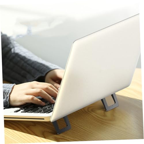 2pcs Mini Laptop Stand Foldable Portable Notebook Holder Desktop Laptop Stand Holder Bracket for Travel Work Home Black