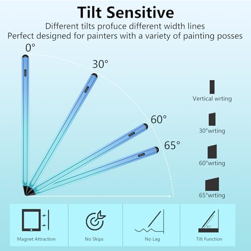 TaIYanG iPad Stylus Pen for iPad 2018-2026, Palm Rejection, Fast Charging | Tilt Sensitivity, for iPad Pencil A16 /10/9/8/7/6, Pro 11/13" (M5/M4),Air M4/M3/M2/5/4, Pro 11/12.9",Mini 6/5,Gradient Blue - color: Gradient Blue