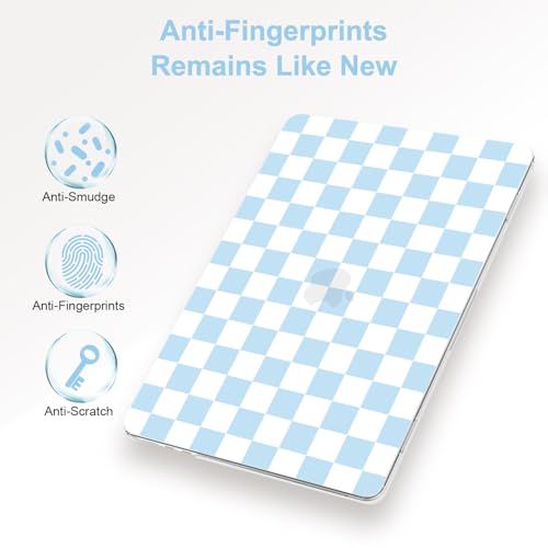 G JGOO Compatible with MacBook Air 15 inch Case 2026 2025 2024 2023 M5 A3448 M4 A3241 M3 A3114 M2 A2941, Protective Hard Laptop Shell Case + Keyboard Cover + Screen Protector, Blue Checkered - color: Blue Checkered