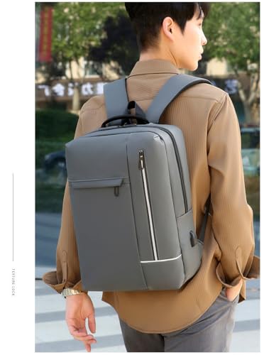 Laptop Backpack, Business Travel Backpack for Men Women, Water Resistant Anti-Theft Daypack, USB Charging Port (Dark Gray) - color: Dark Gray