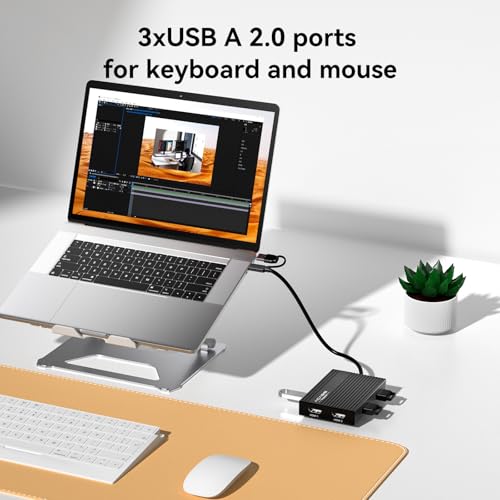 ACASIS USB C to Dual HDMI DisplayLink Adapter for Mac M1/M2/M3/M4/Windows | USB C DisplayLink Docking Station with 2HDMI 4K@60Hz, 3USB-A Ports, 100W PD Charging ,USB A/C to Dual Monitor Adapter(Black) - color: Black