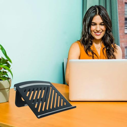 PRETYZOOM Multi-Angle Foldable Laptop Stand Ergonomic Ventilated Laptop Riser Portable Computer Holder for Desk Use Compatible with