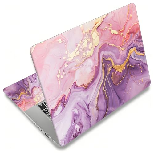 Laptop Skin Sticker for 12.1”-15.6“ Laptops (Fits 13”, 13.3”, 14”, 15”, 15.4”) | Protective Universal Reusable Vinyl Art Decal Cover | Waterproof & Scratch-Resistant-Pink Purple Marble - color: pink purple Marble