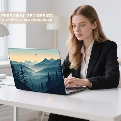 Universal Laptop Skin Sticker for 12/13/14/15.6 Inch Laptops, Reusable Vinyl Laptop Decal Cover, Waterproof Scratch Resistant Notebook Skin with 2 Wrist Pads,Misty Mountains - color: Misty Mountains