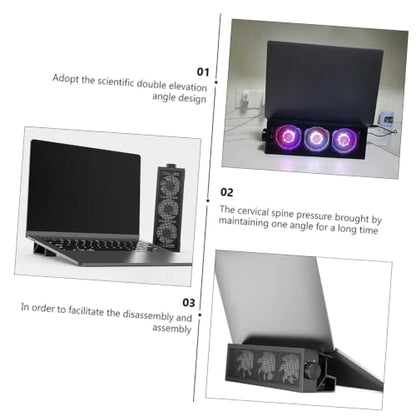 SHINEOFI Professional RGB Laptop Cooling Pad Speed Fans Detachable Elevated Stand for Overheat Prevention Compatible with All Laptop Notebook Cooler for Gaming and Work