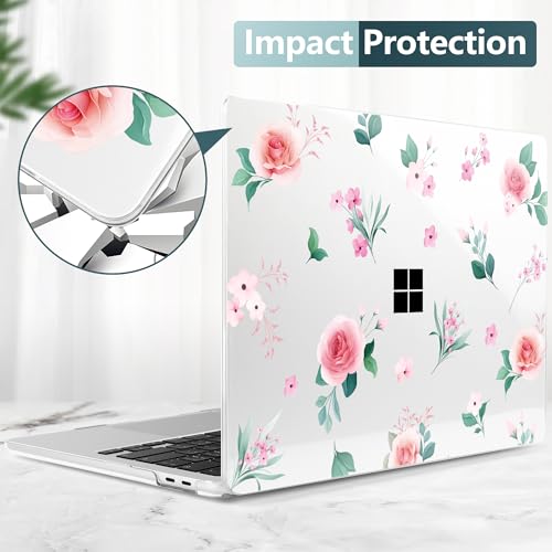 Batianda Case for Microsoft Surface Laptop 13 inch 2025 2026, Peach Rose | Fits Model 2095, Artistic Patterns Ultra-Slim Lightweight Scratch-Resistant Hard Shell with Professional Protection - color: Peach rose
