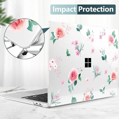 Batianda Case for Microsoft Surface Laptop 13 inch 2025 2026, Peach Rose | Fits Model 2095, Artistic Patterns Ultra-Slim Lightweight Scratch-Resistant Hard Shell with Professional Protection - color: Peach rose