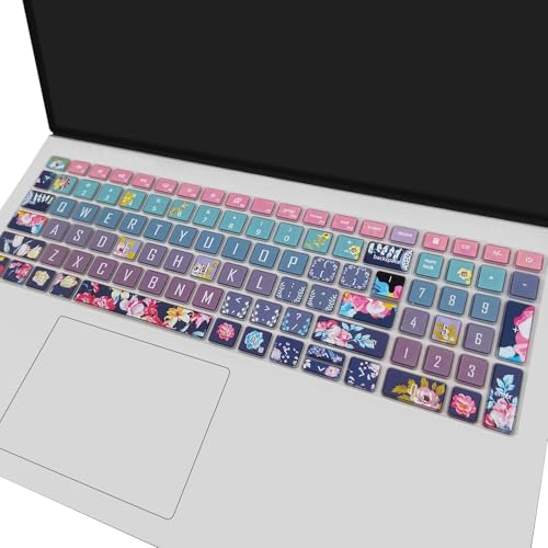 Keyboard Cover for Dell Inspiron 15 3000 5000 7000 3510 3511 3515 3525 3530 3535 5510 5515 5518 7510 15.6", Inspiron 16 7610, Vostro 15 3510 5510 5515, Latitude 3520, Red Flower - color: Red Flower