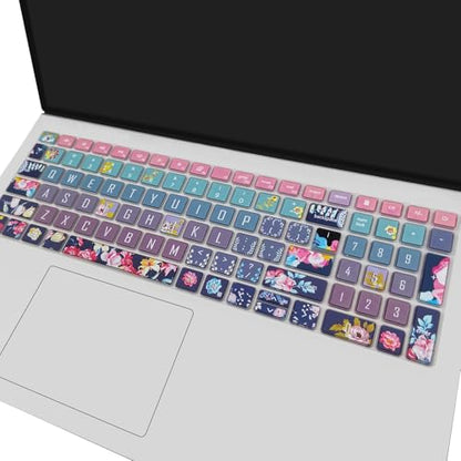 Keyboard Cover for Dell Inspiron 15 3000 5000 7000 3510 3511 3515 3525 3530 3535 5510 5515 5518 7510 15.6", Inspiron 16 7610, Vostro 15 3510 5510 5515, Latitude 3520, Red Flower - color: Red Flower