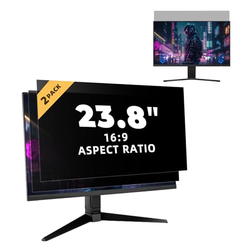 2Pcs Computer Monitor Privacy Screen 23.8Inch 16:9 Aspect Privacy Filter | Easy On/Off Removable Computer Privacy Screen Protector Shield for 23.8 Inch Blue Light Filter,Anti-Spy,UV Block,Anti-glare - size: 2 Pcs 23.8inch-16:9