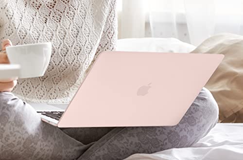 for MacBook Pro 13 inch Case 2023 2022 2021 2020 Release Model: A2338 M2/M1 A2289 A2251 with Touch Bar & Touch ID, Frosted Matte Plastic Hard Shell Case & Keyboard Cover, Chalk Pink - color: Chalk Pink
