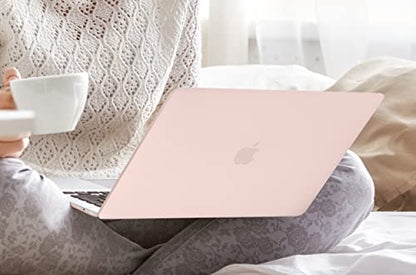 for MacBook Pro 13 inch Case 2023 2022 2021 2020 Release Model: A2338 M2/M1 A2289 A2251 with Touch Bar & Touch ID, Frosted Matte Plastic Hard Shell Case & Keyboard Cover, Chalk Pink - color: Chalk Pink