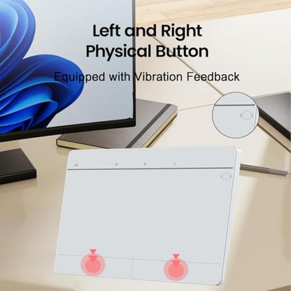 JOMAA Wired&2.4GWireless&Bluetooth Trackpad for Windows 10/11,Rechargeable Touchpad Mouse with Multi-Gesture Support for PC Laptop Computer (Silver) - color: Silver